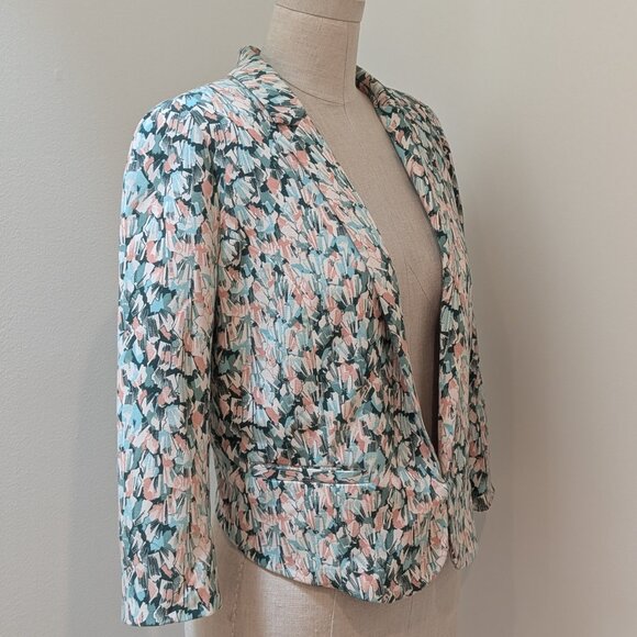 Vintage H&M Cropped Floral Print Blazer Jacket - Picture 3 of 10